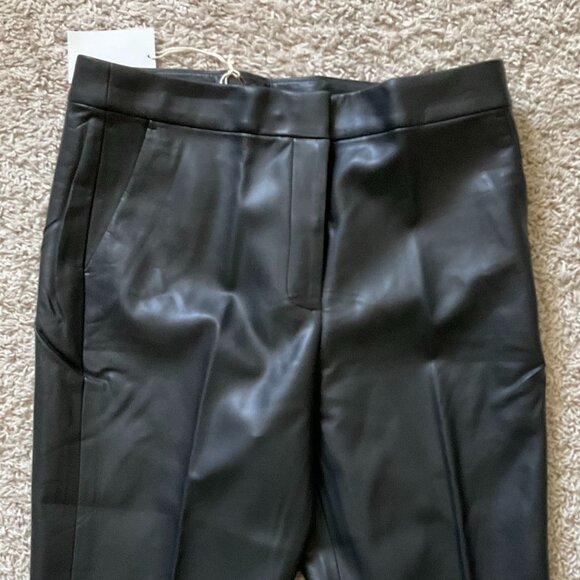 j.crew kate straight-leg pant in faux leather. size: 12. color: black - Picture 10 of 10